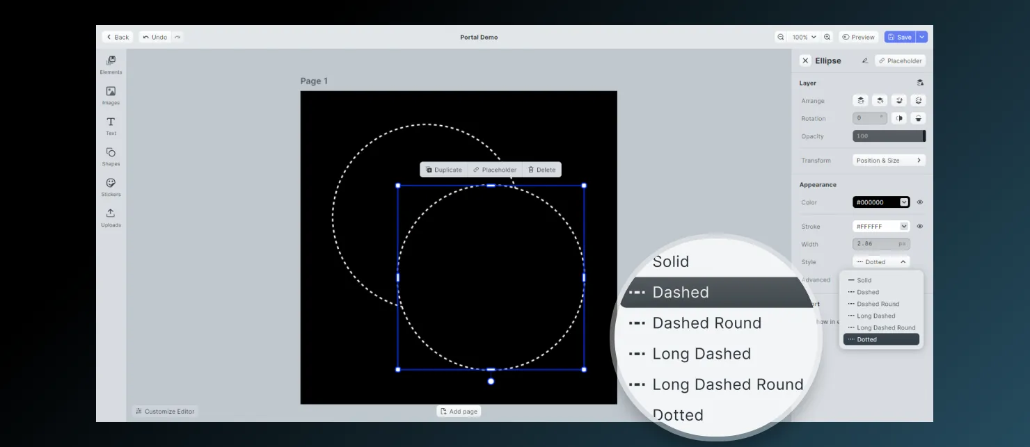 Walk the line: apply strokes to any block and determine the appearance.