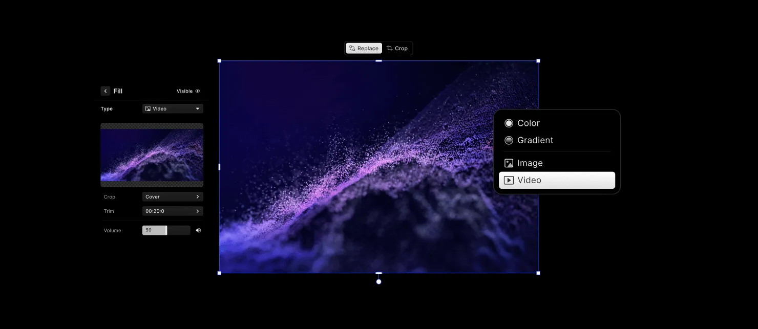 Apply video fills and blocks to your scene!