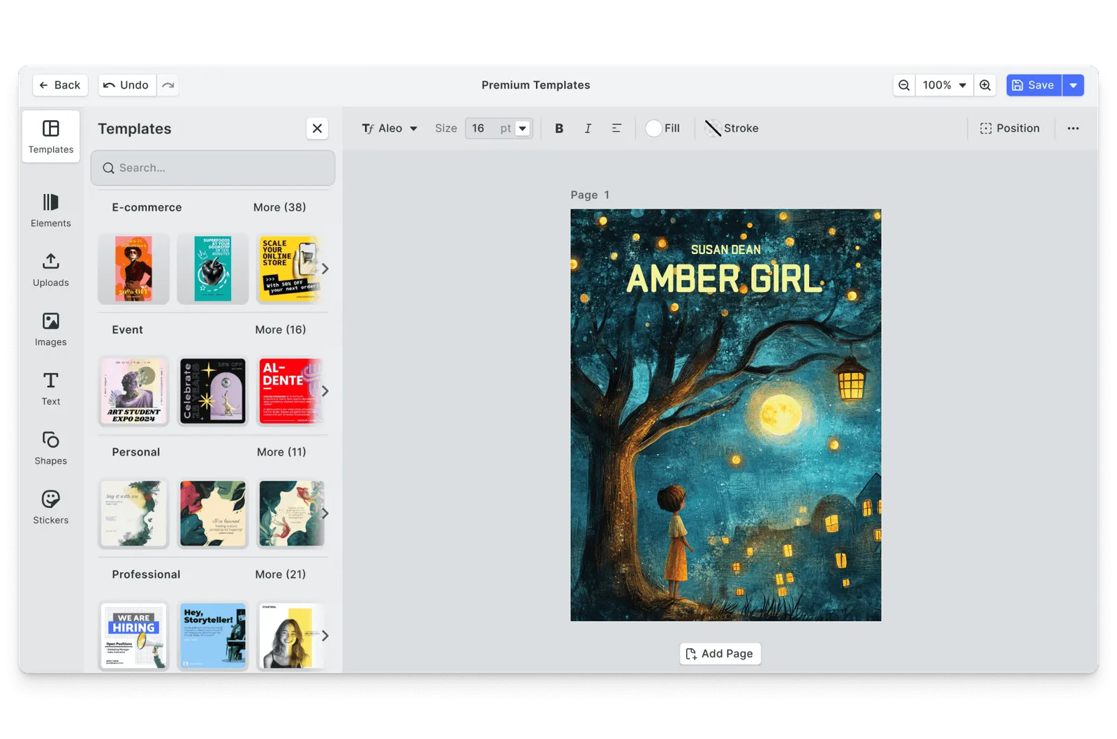 CE.SDK children's book covers editor showing playful template-based design