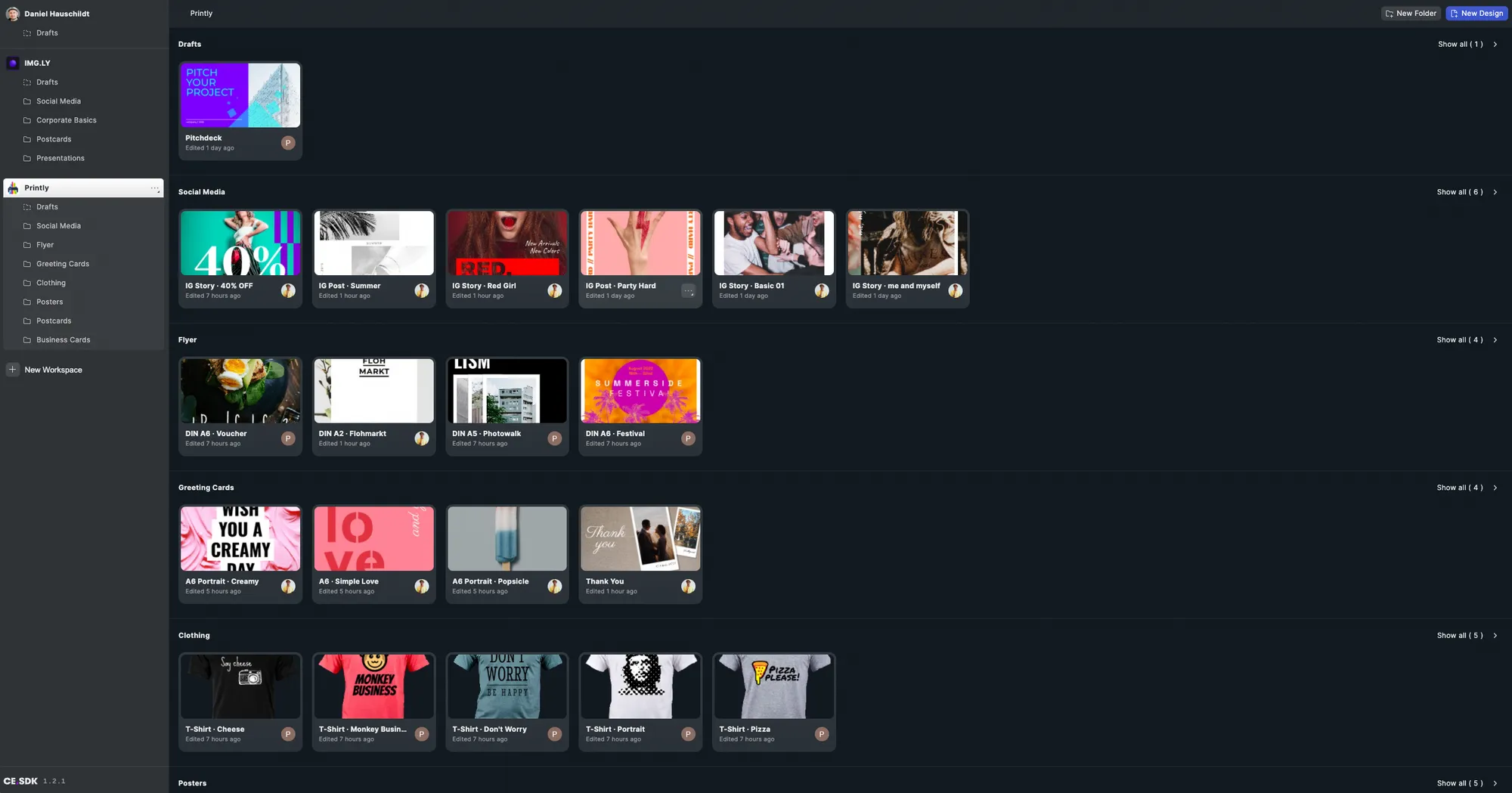 Create, adopt and organize designs in your dashboard.