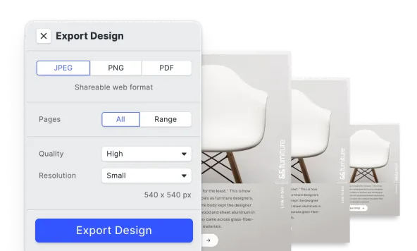 Design Export Options Web | CE.SDK Demo | IMG.LY