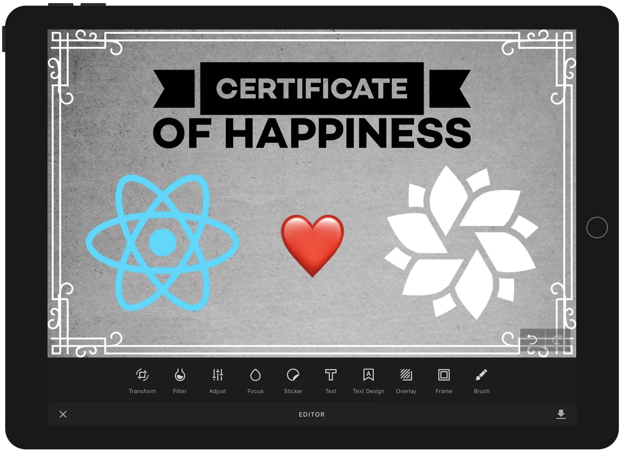 A React Native app with 28 lines of code showcasing the customization features of the all-new React Native module for PhotoEditor SDK