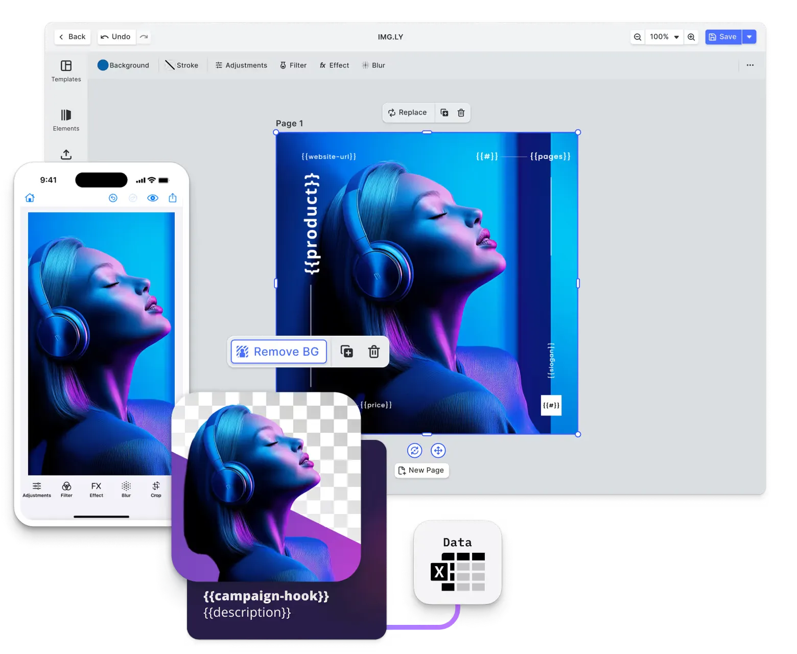 IMG.LY Creative Editor SDK compared against Design Huddle