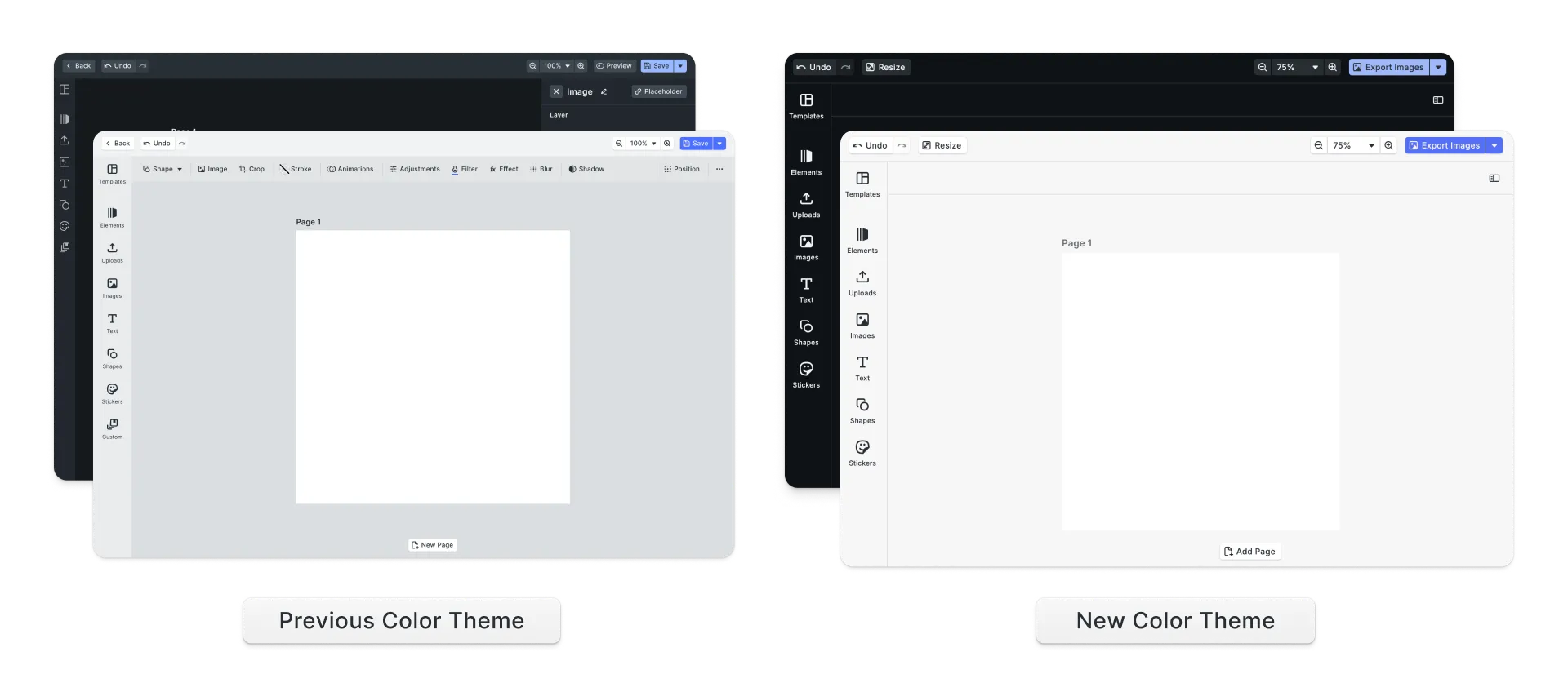 What you will notice first: a new color theme (right).