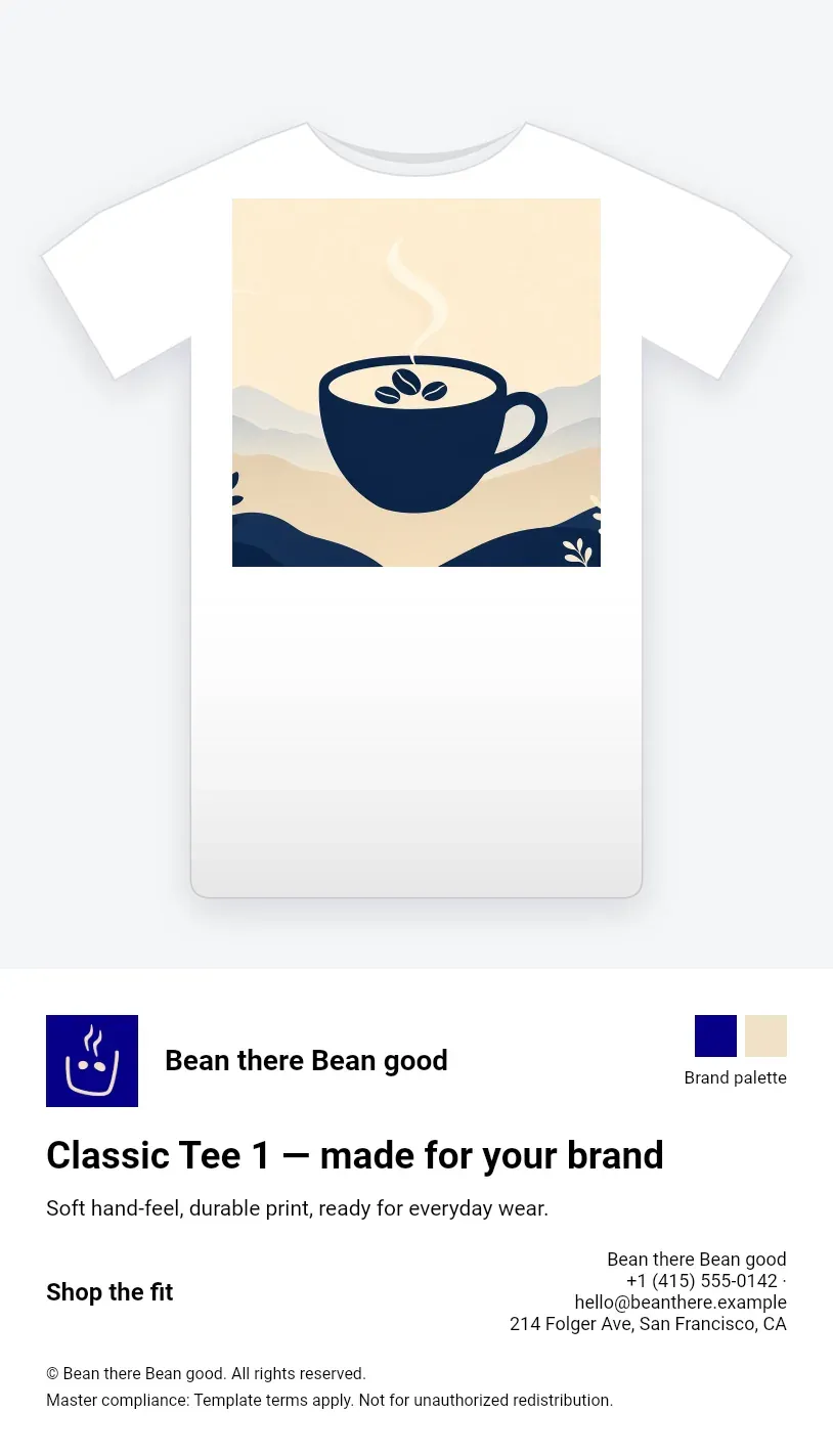 Mockup with brand caption band