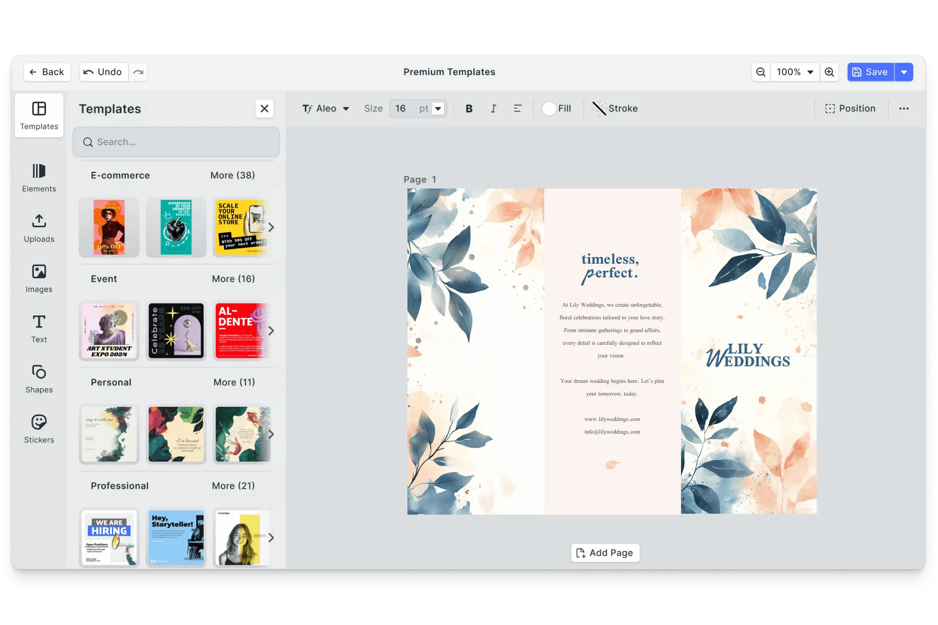 CE.SDK canvas prints editor showing wall-art template-based design