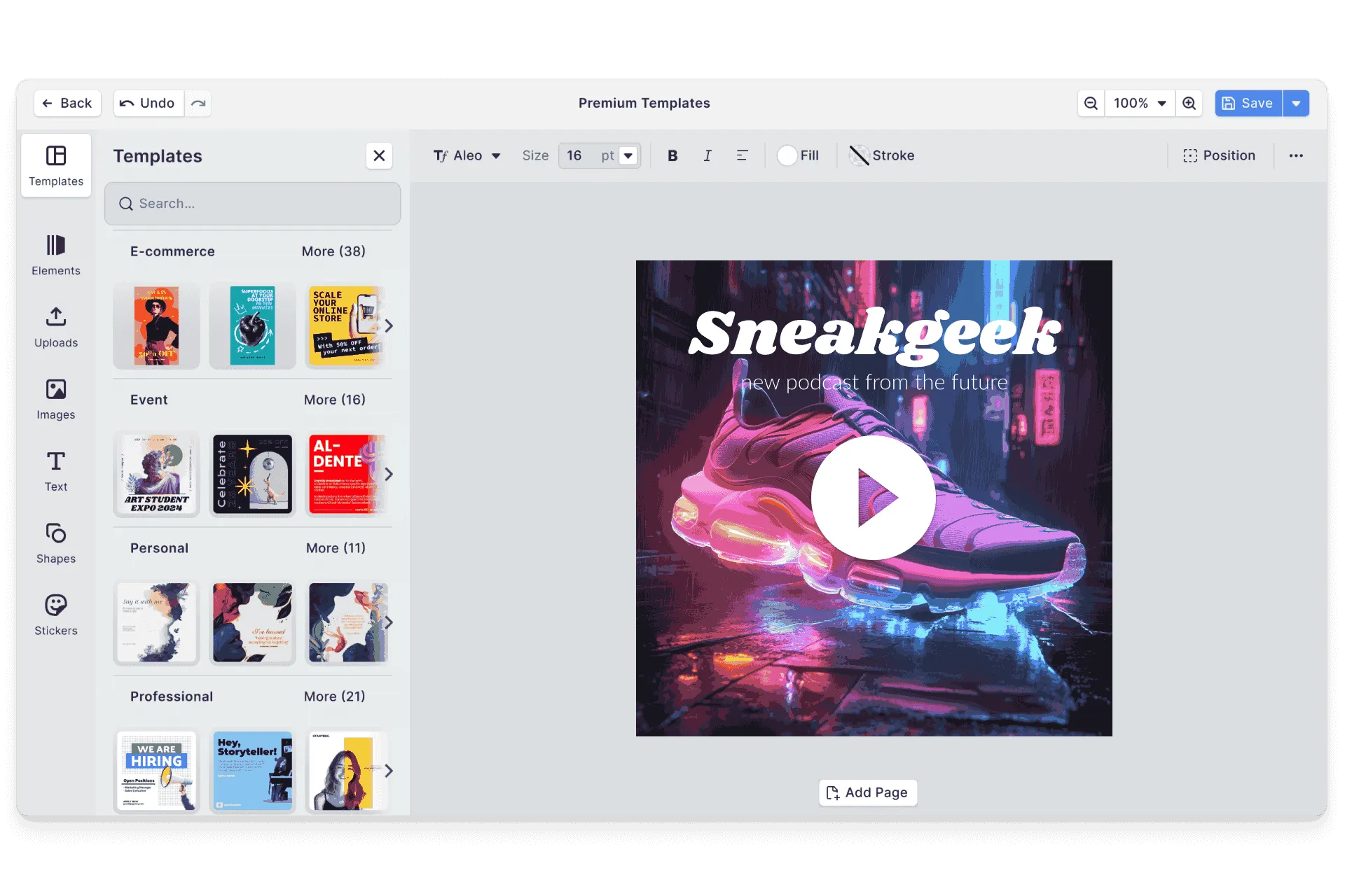 CE.SDK promo video editor showing short-form ad template
