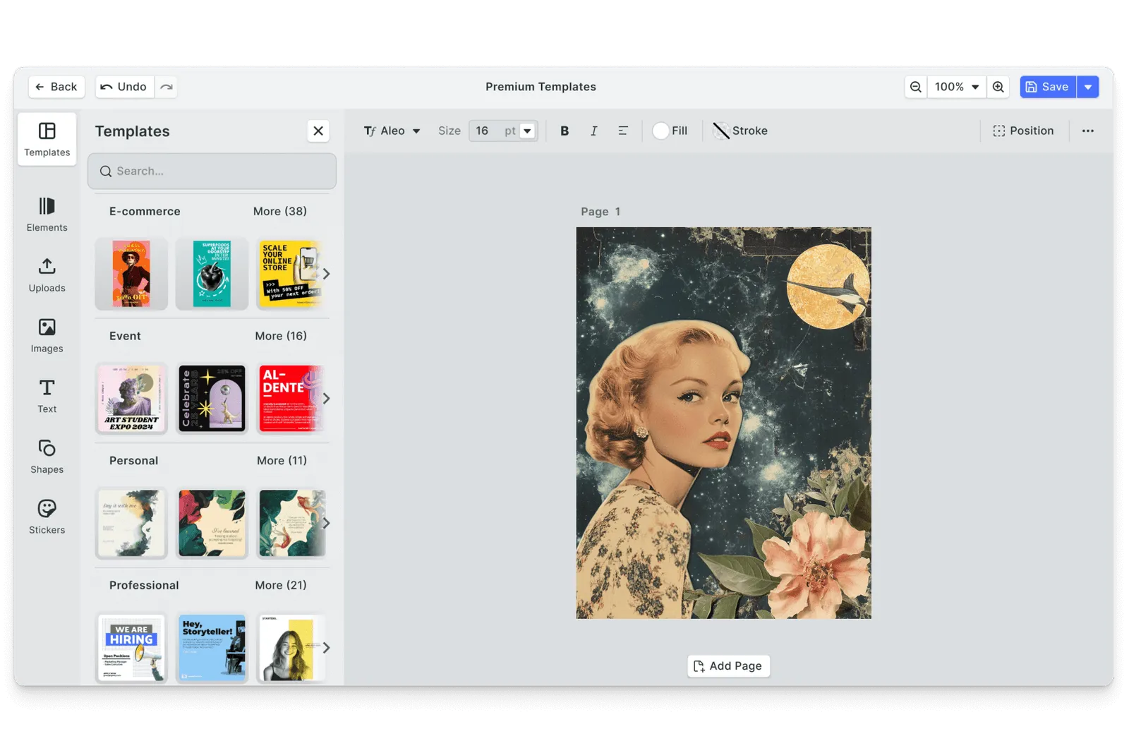 CE.SDK scrapbook editor showing memory book template-based design