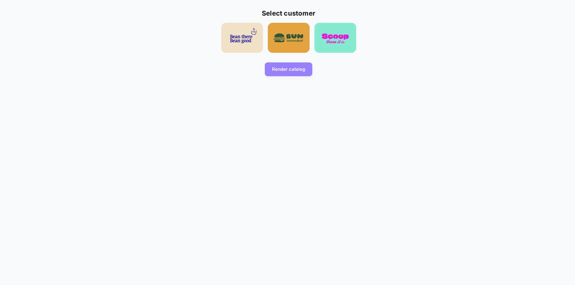 Select a customer in the demo UI