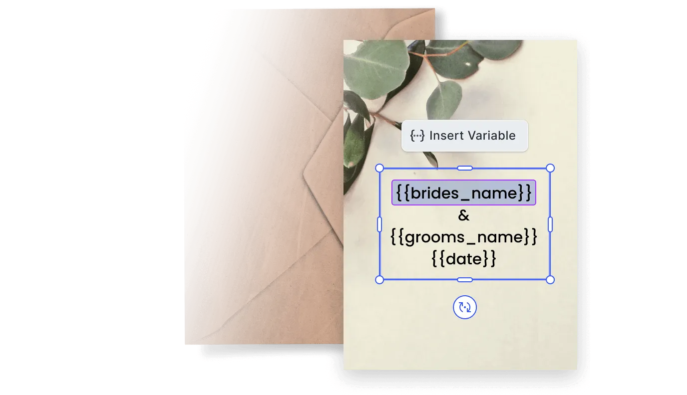 Smart template with variable data fields merging structured records for personalized print output