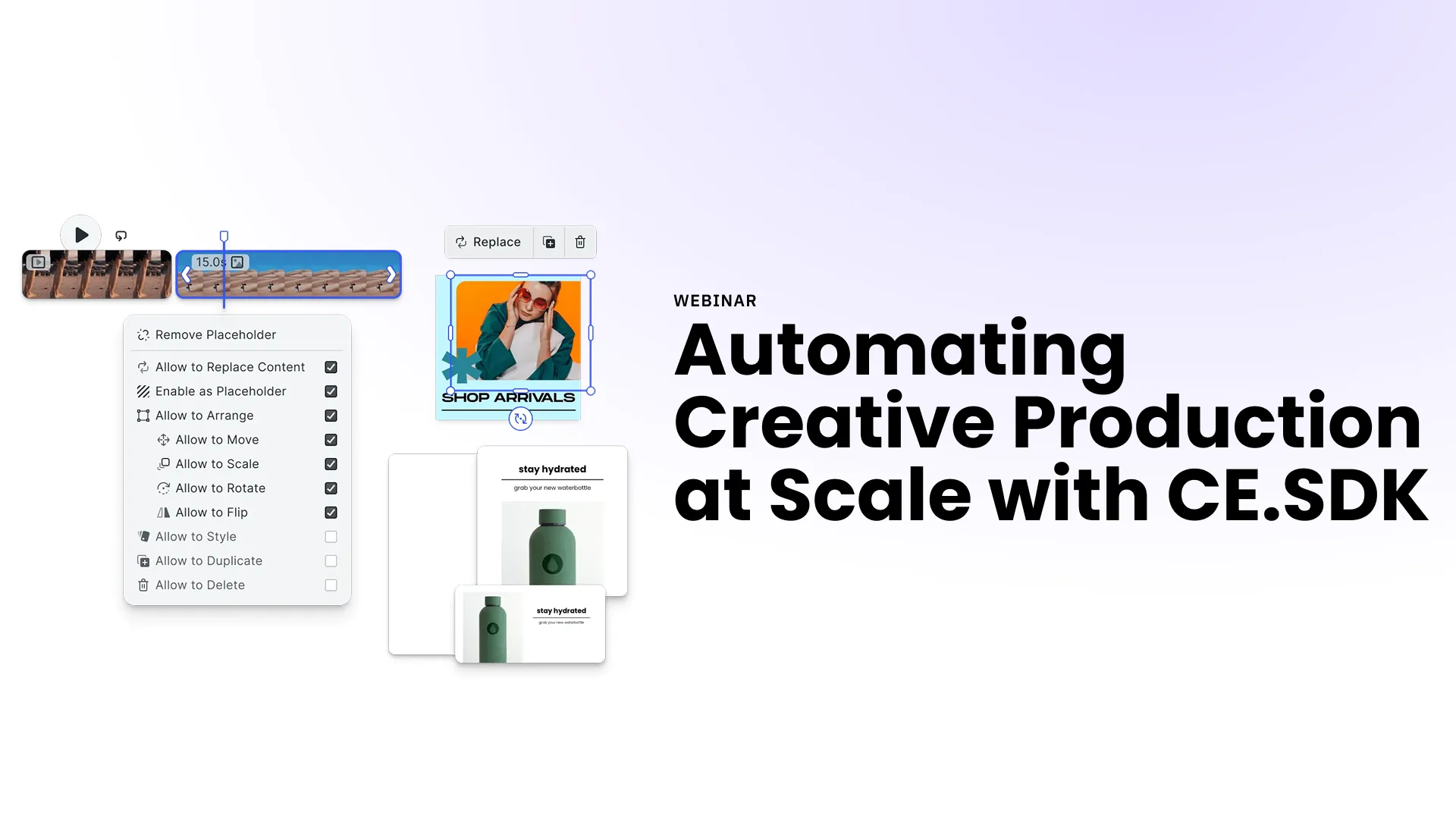 Automating Creative Production at Scale with CE.SDK webinar cover.