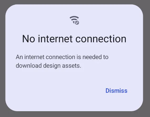 No internet dialog