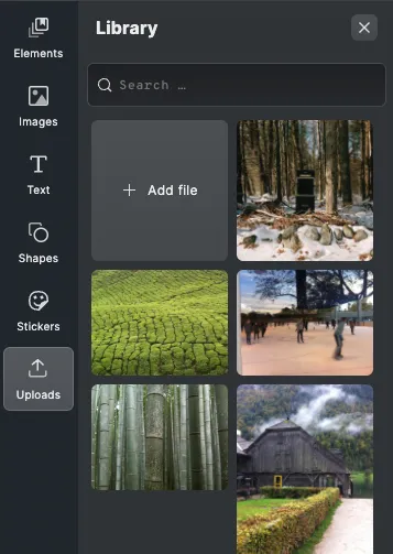 Add file button in CE.SDK image library