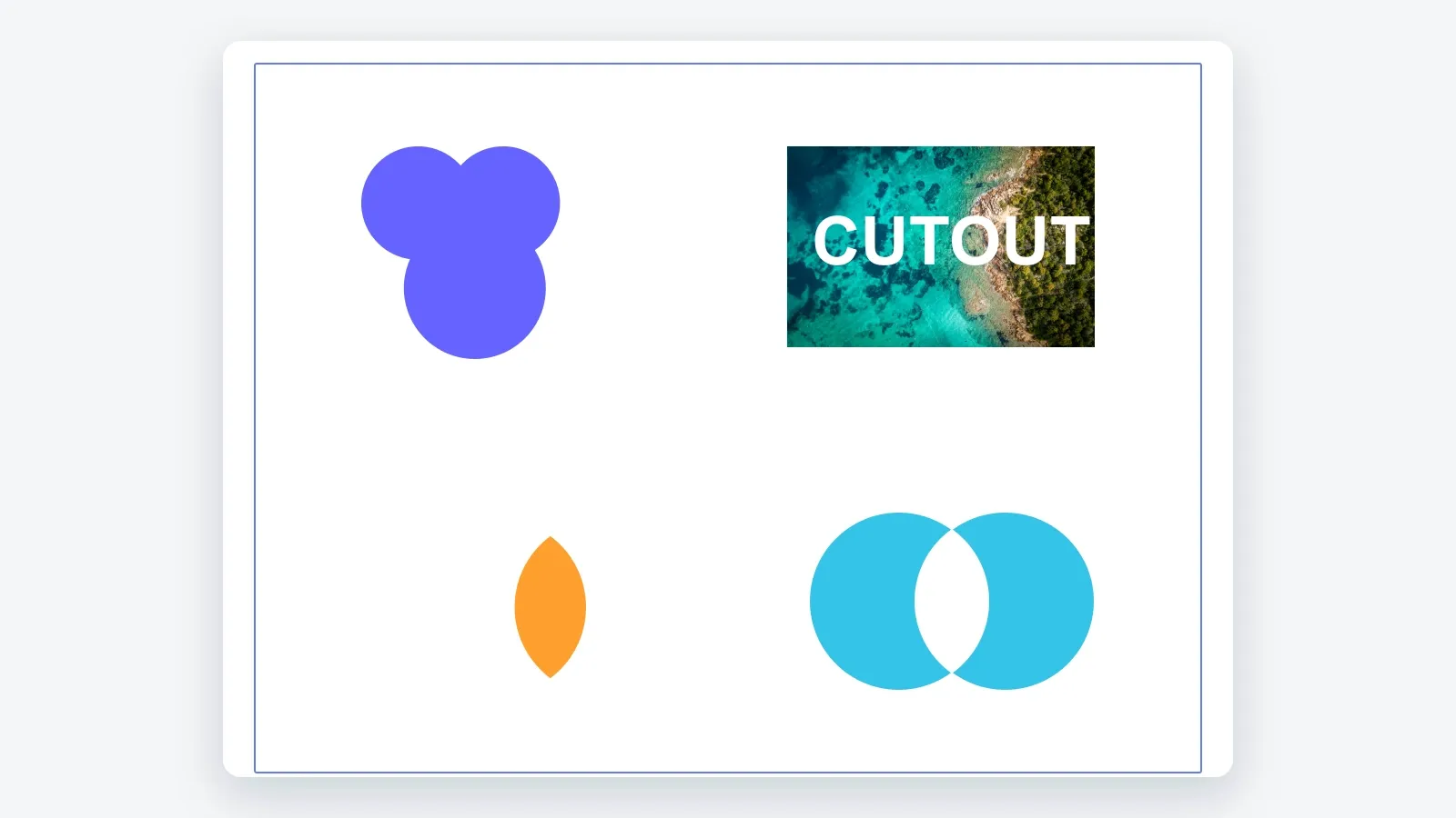 Boolean operations preview showing Union, Difference, Intersection, and XOR results