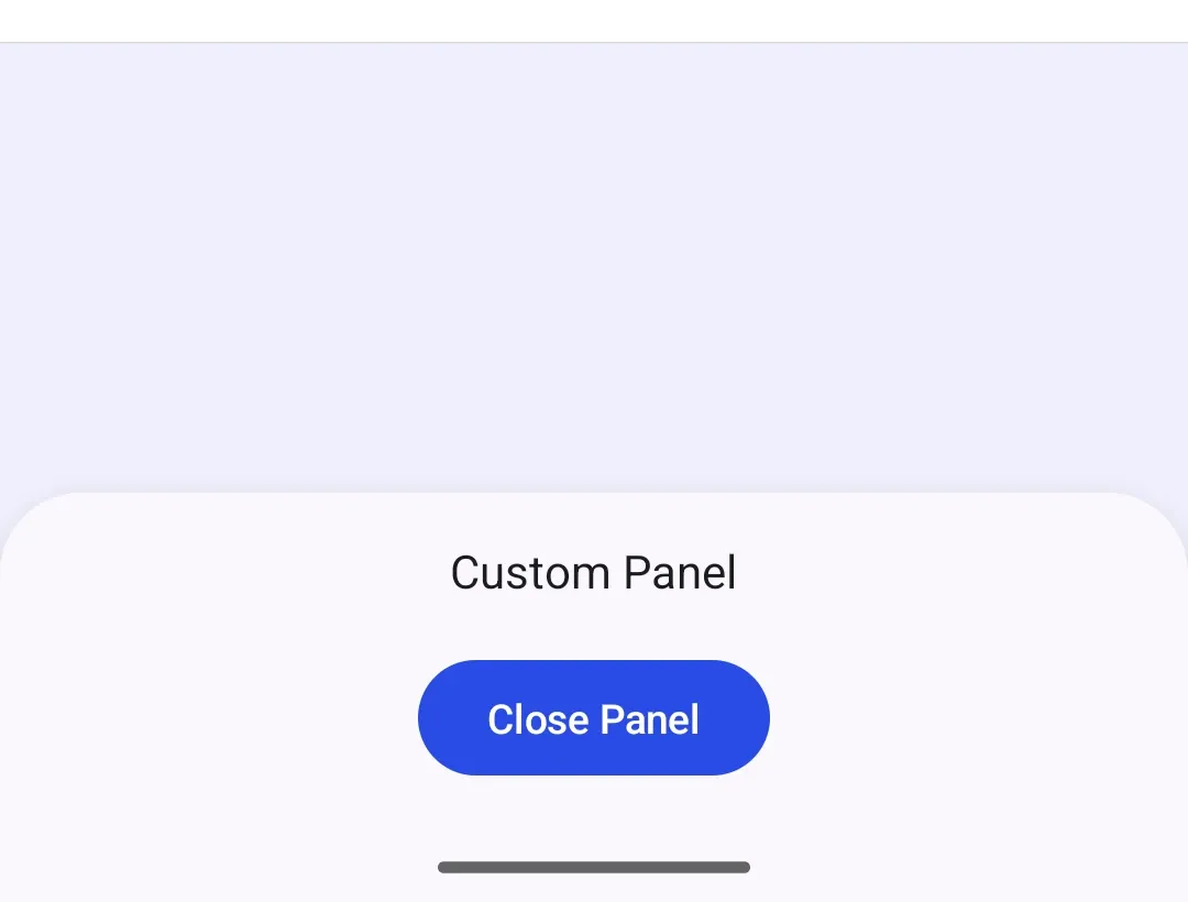 Custom panel on Android