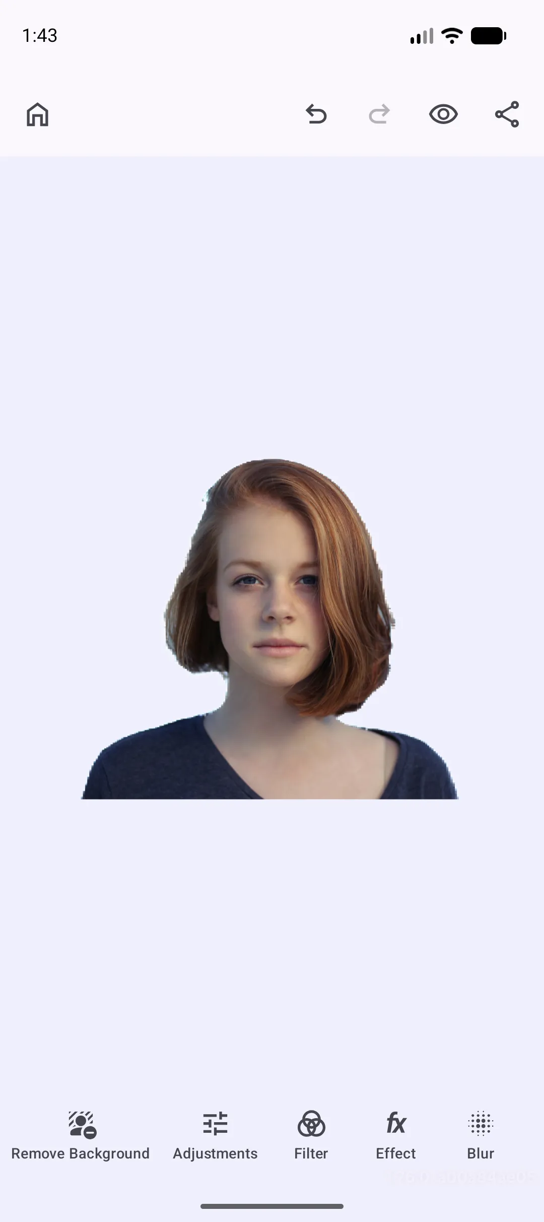 Background Removal action in the Android Photo Editor dock