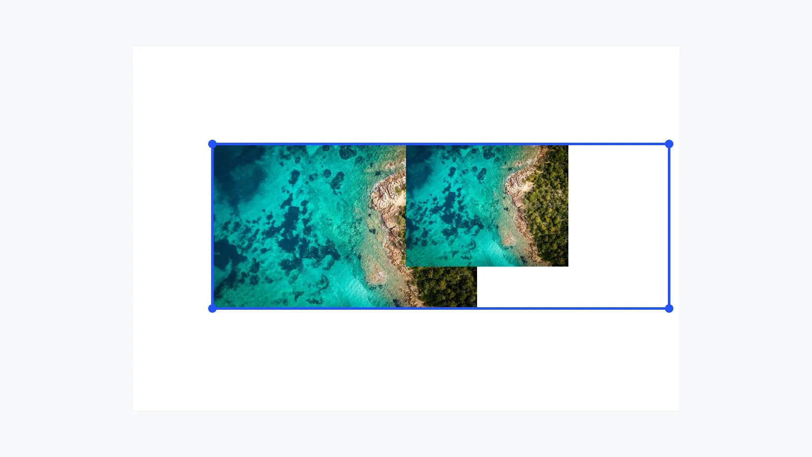 Android resize guide result showing two image blocks resized and grouped on a page