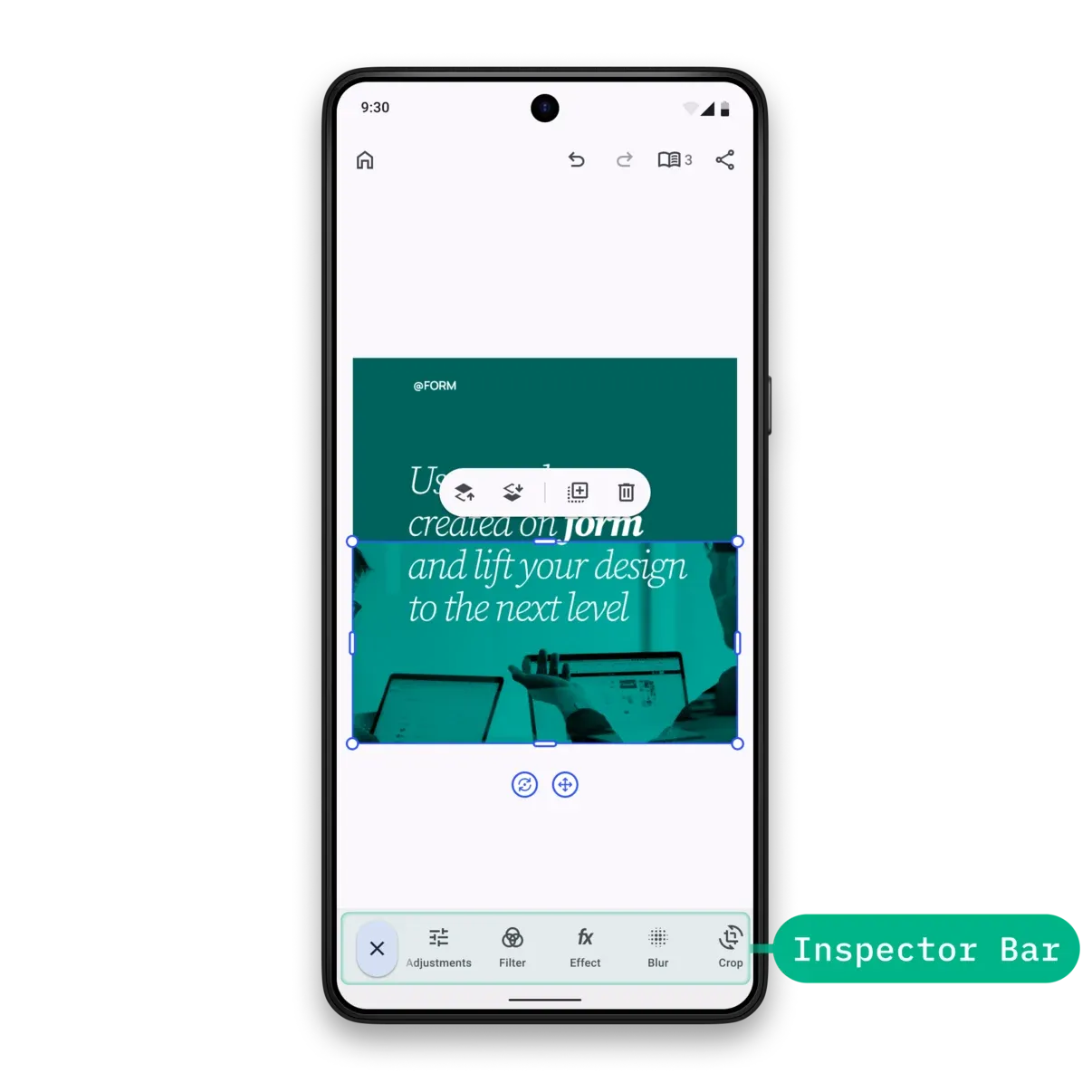Inspector bar in the Android editor