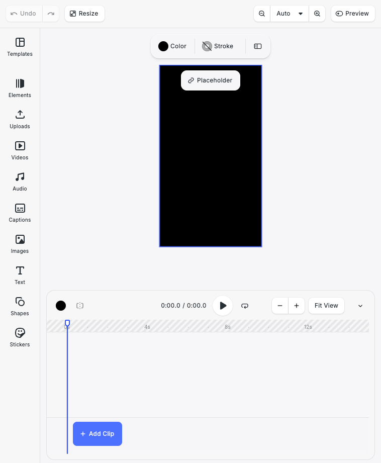 Default CE.SDK Editor with video timeline