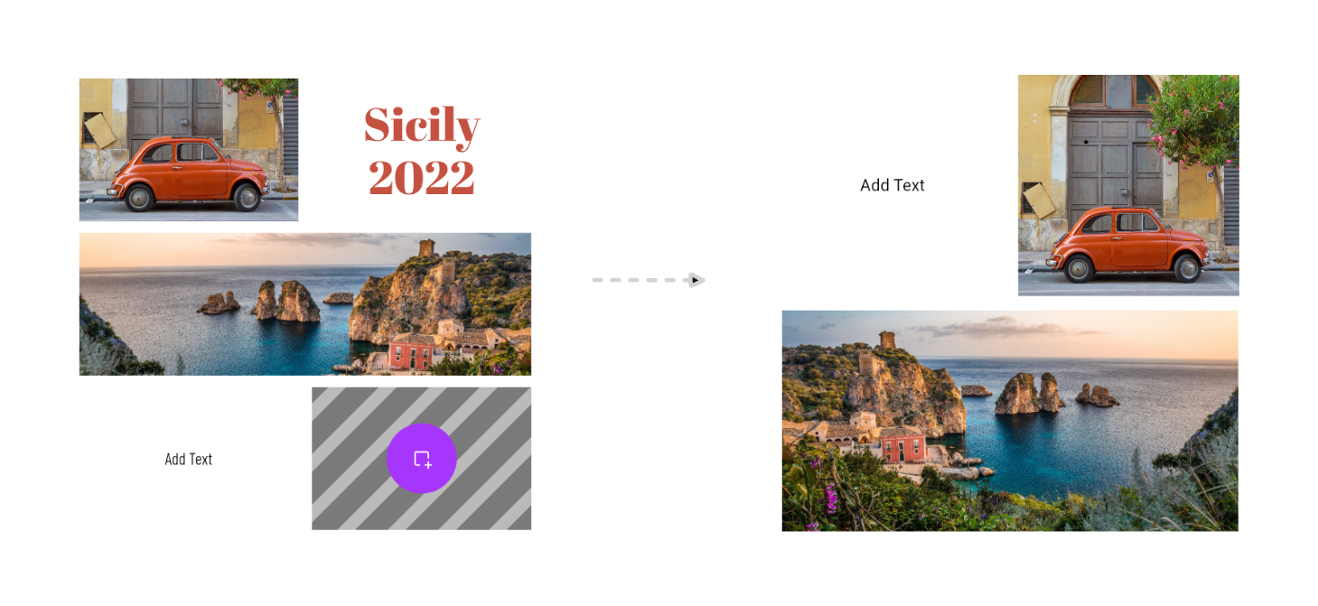 Example of a layout change in the demo app