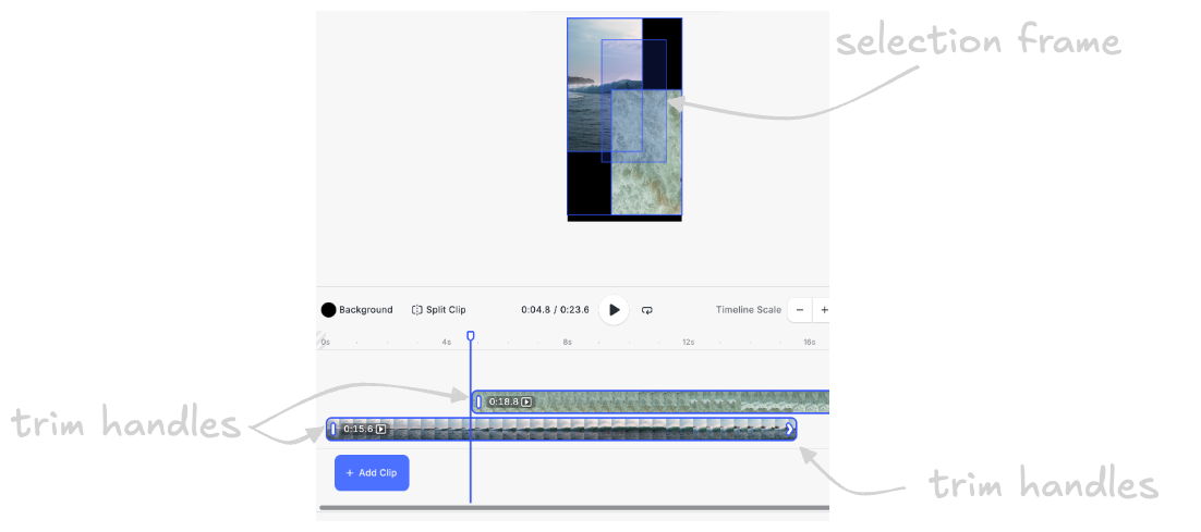 2 clips selected at once