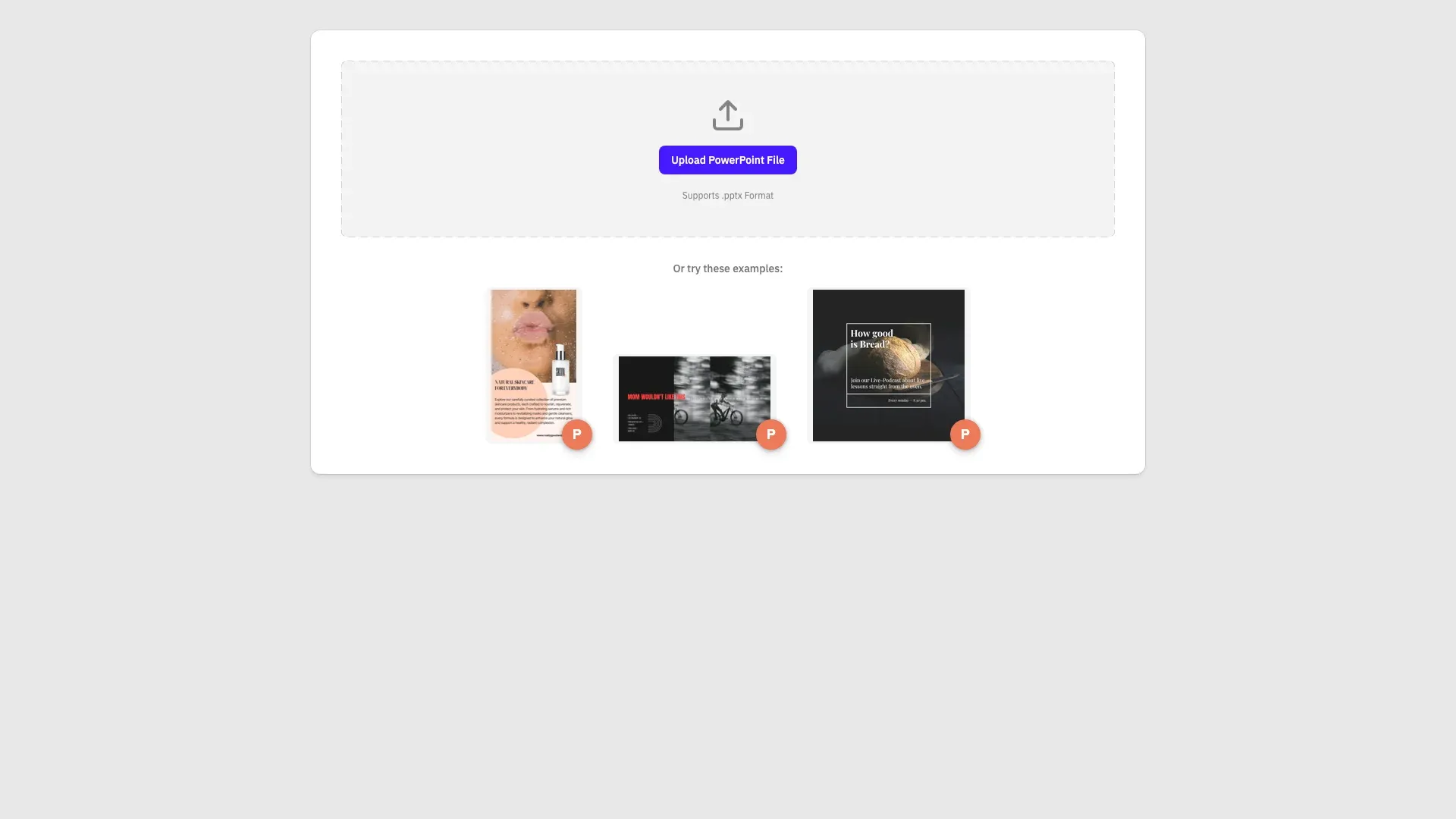 PowerPoint Template Import preview