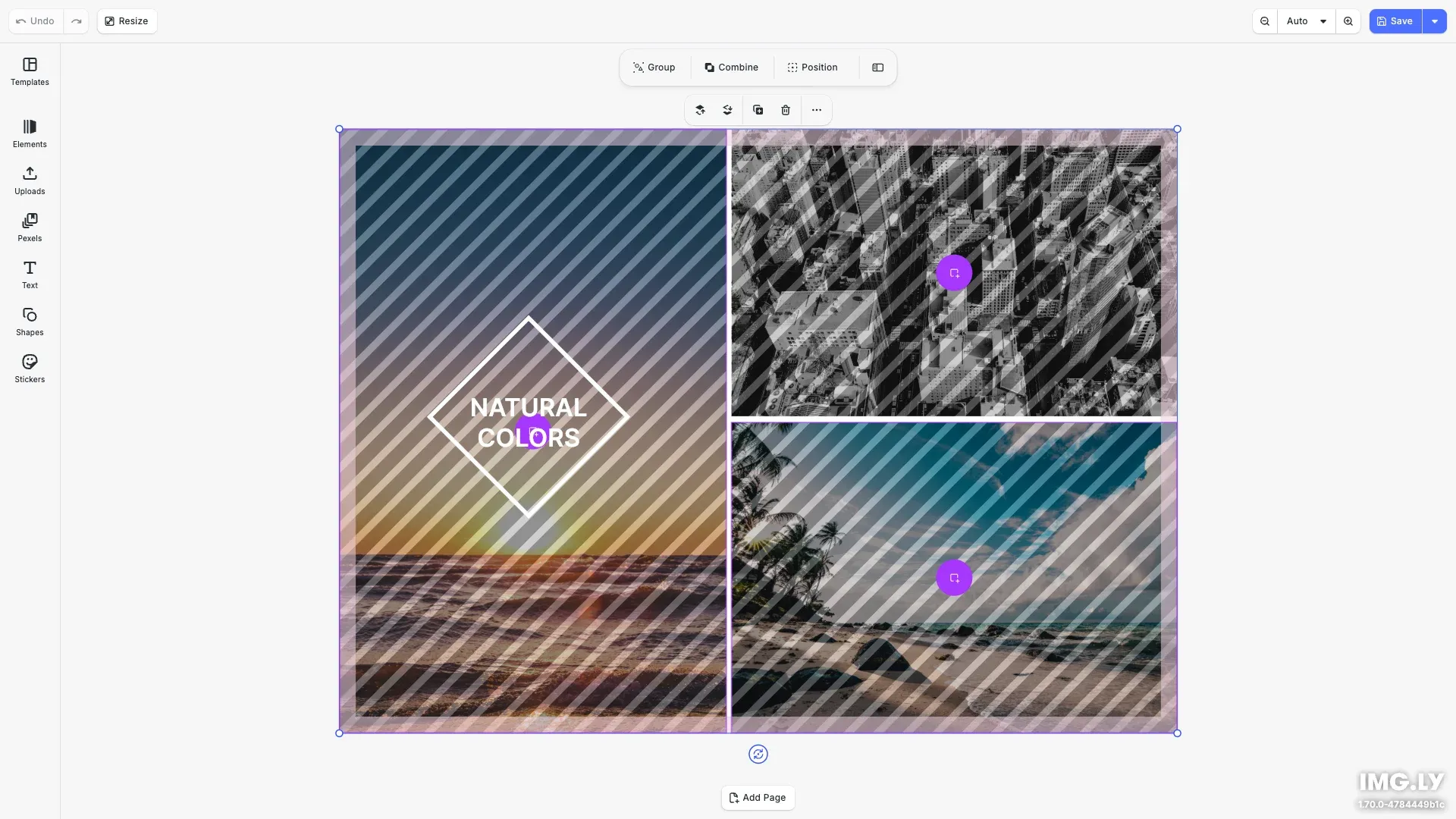 Pexels Image Editor starter kit showing Pexels stock photo integration interface