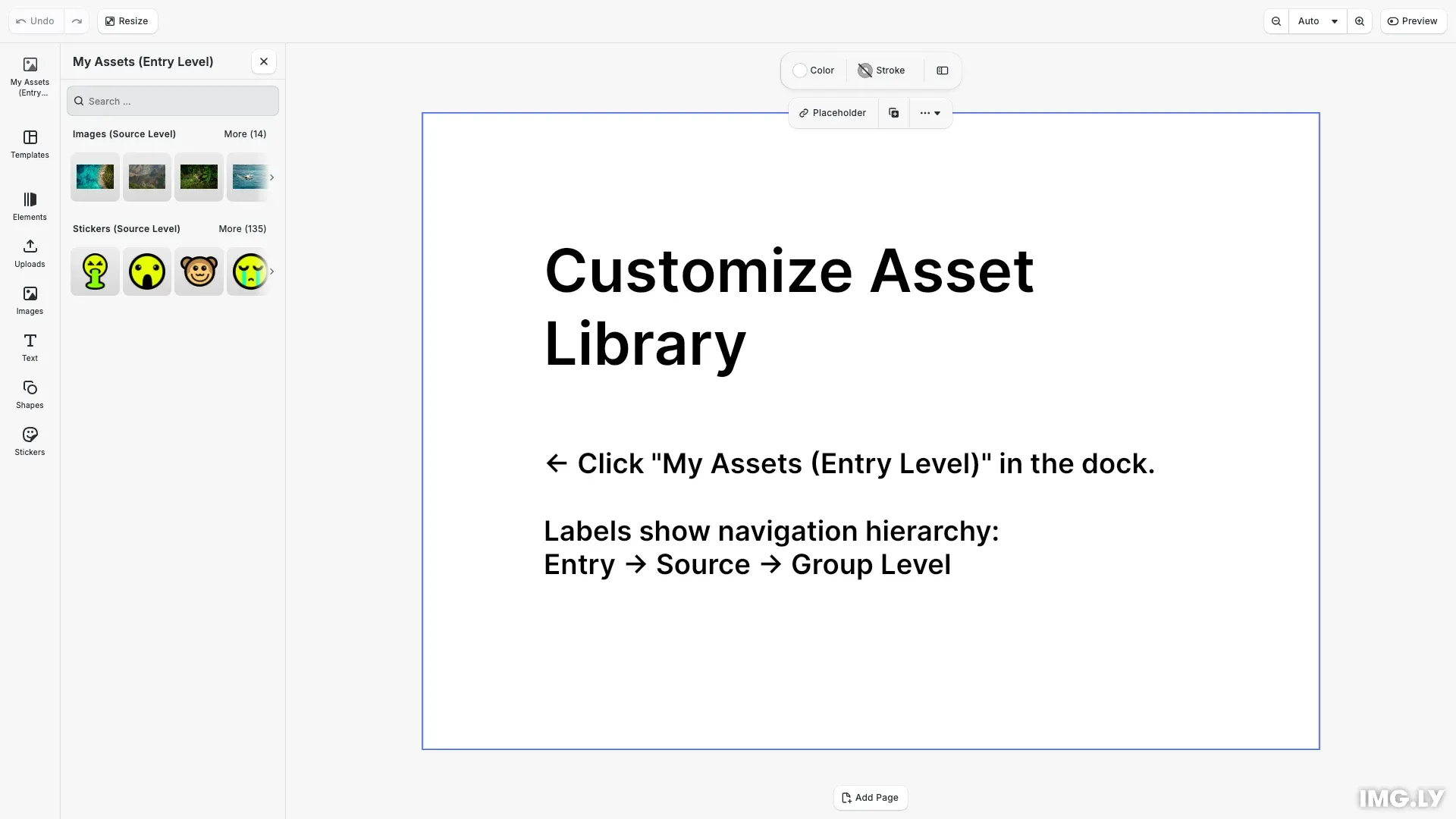 Customize Asset Library