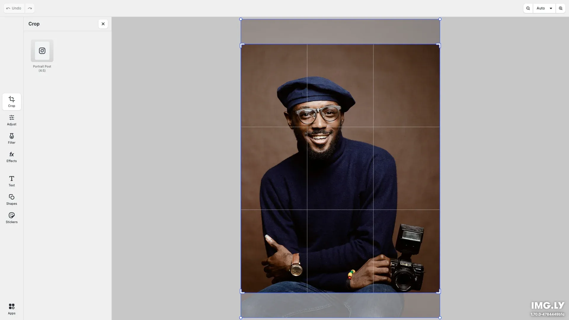 Design Editor starter kit showing a professional design editing interface