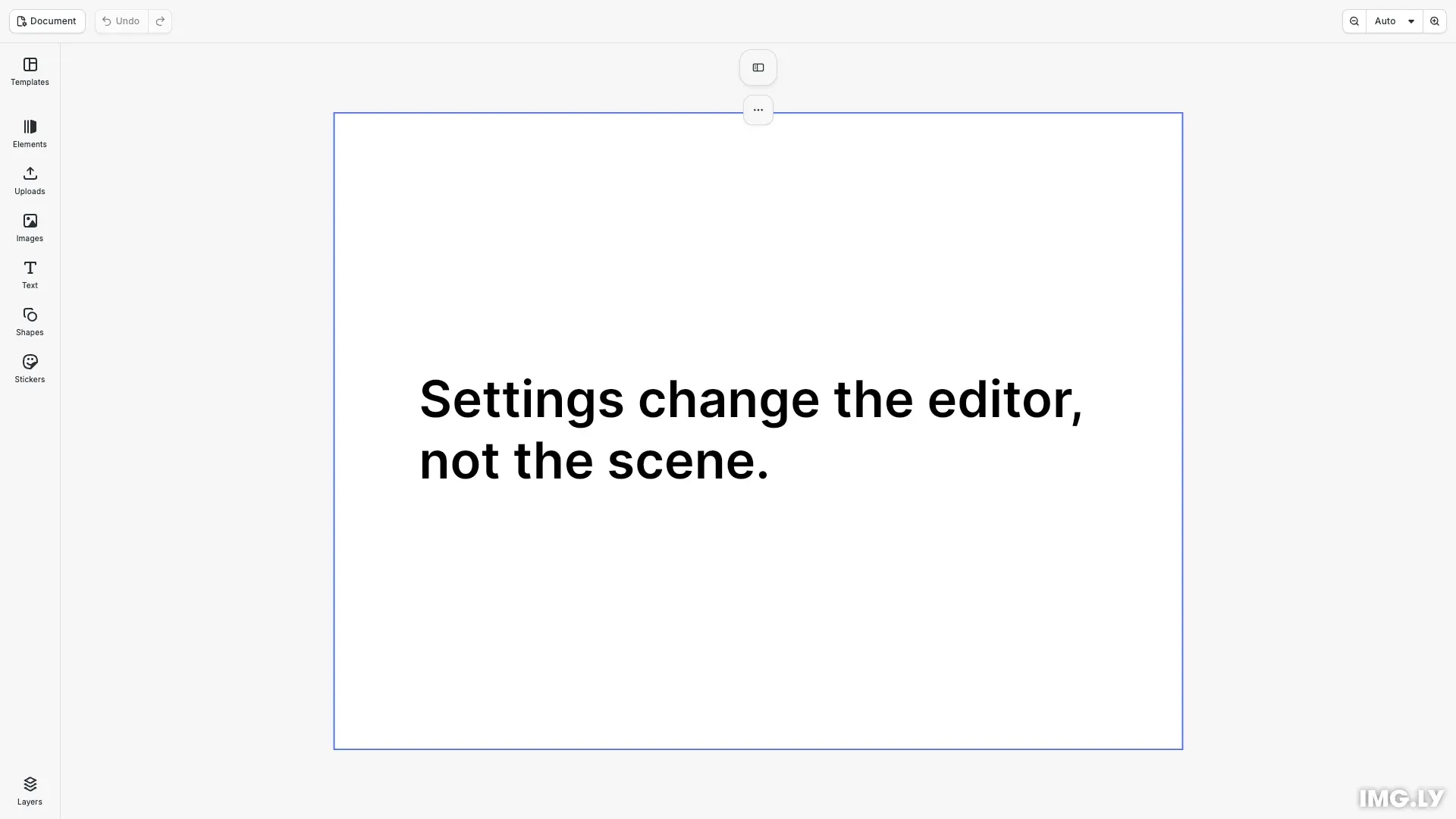 A text block in the editor that the settings example configures