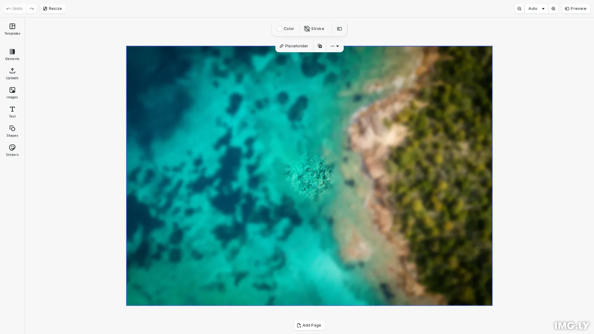 Blur Effects example showing an image with radial blur applied