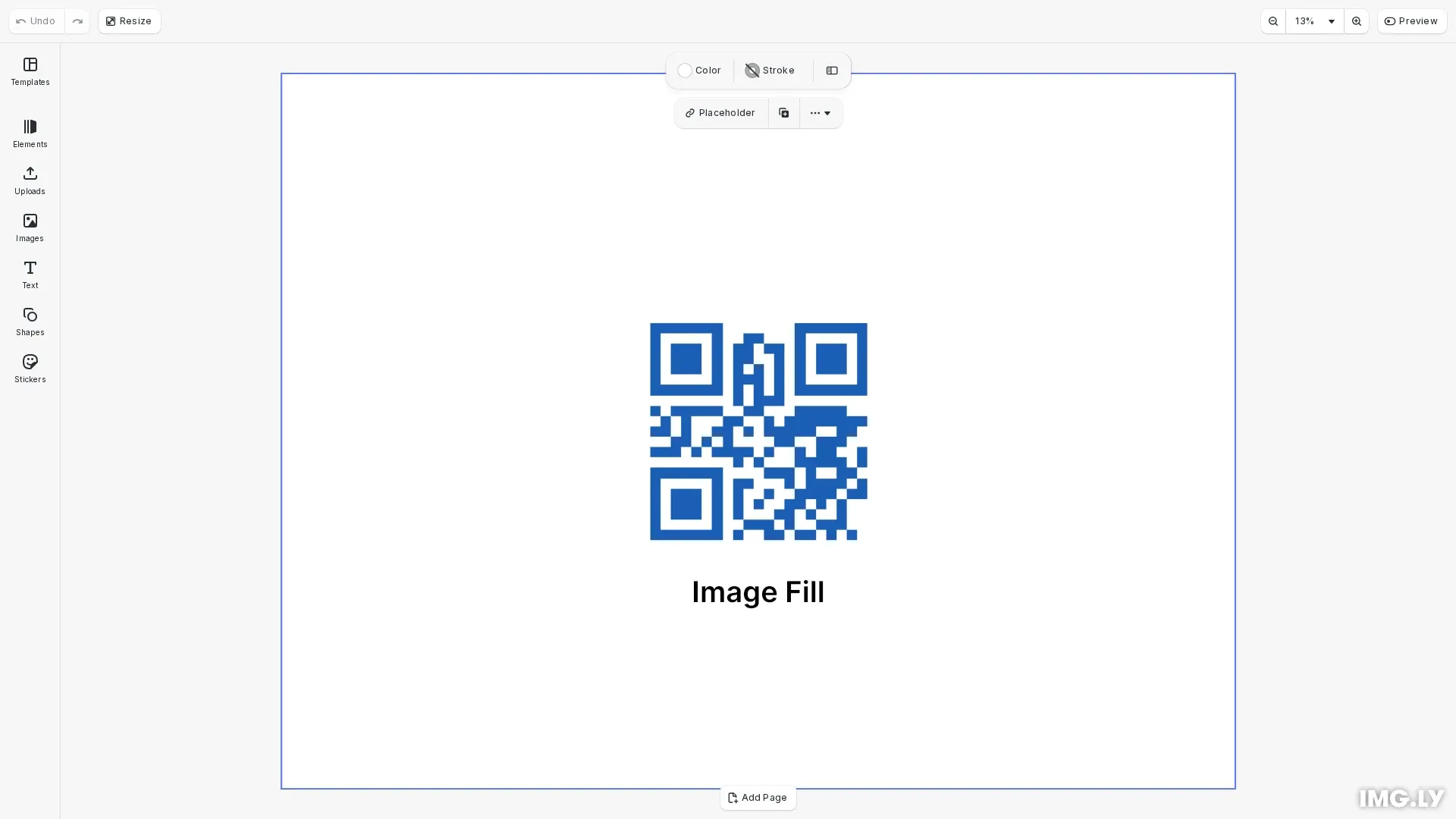 QR code demonstration showing image fill approach
