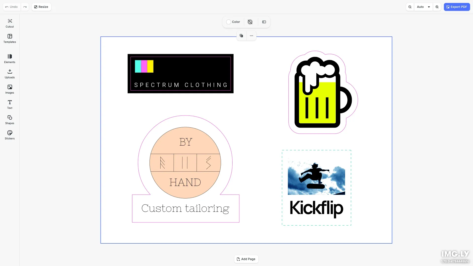 Cutout Lines Editor preview