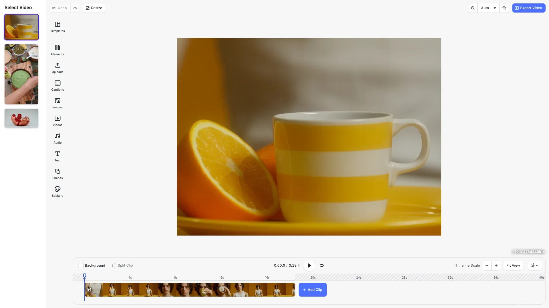 Design Editor starter kit showing a professional design editing interface