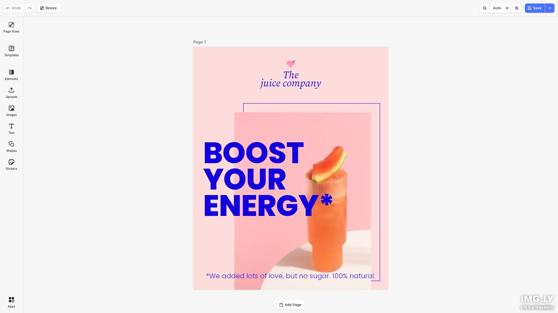 Page Sizes Editor starter kit showing a professional page size selection interface