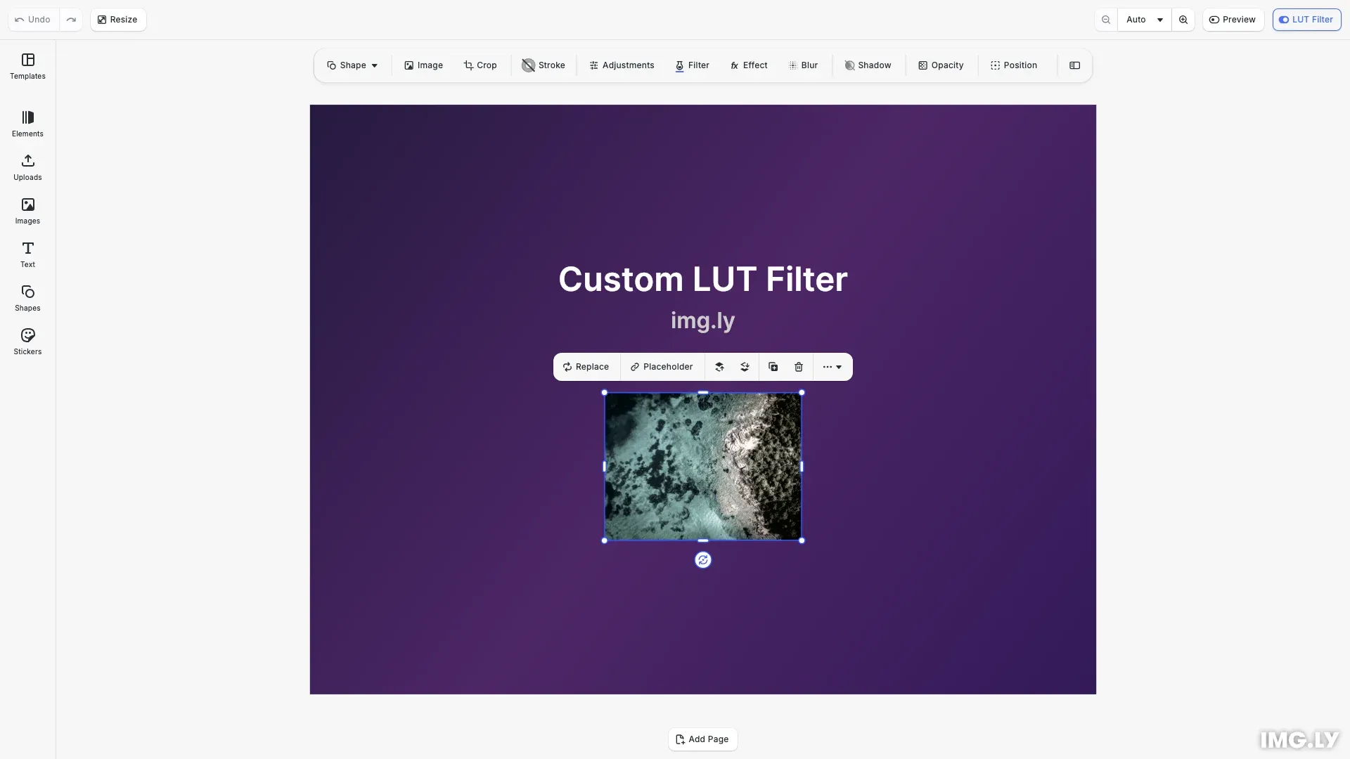 Create Custom LUT Filter example showing an image with a custom LUT color grade applied
