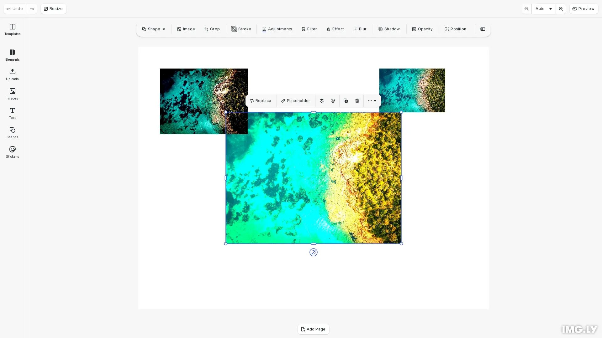 Adjust Colors example showing images with various color adjustments applied