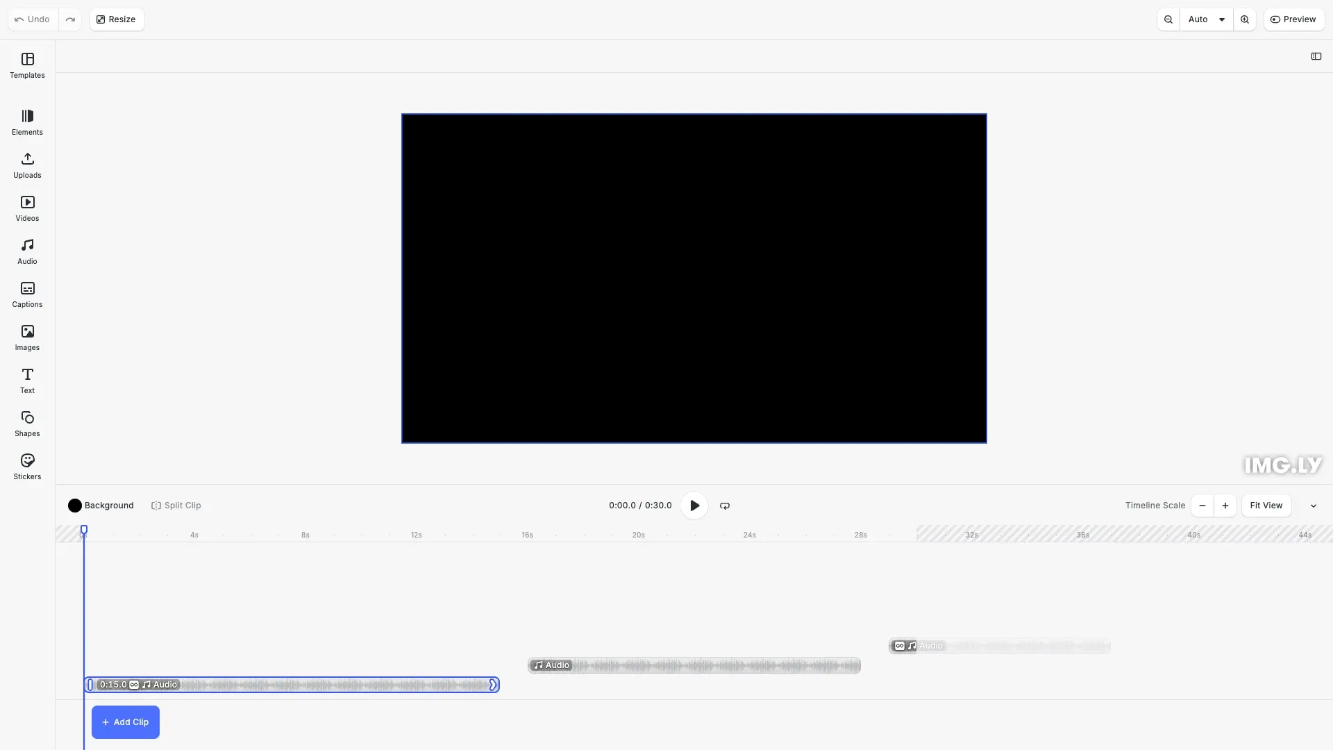 Loop Audio example showing timeline with looping audio blocks