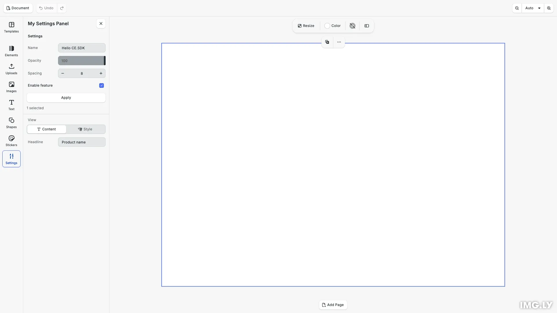 Create Custom Panel