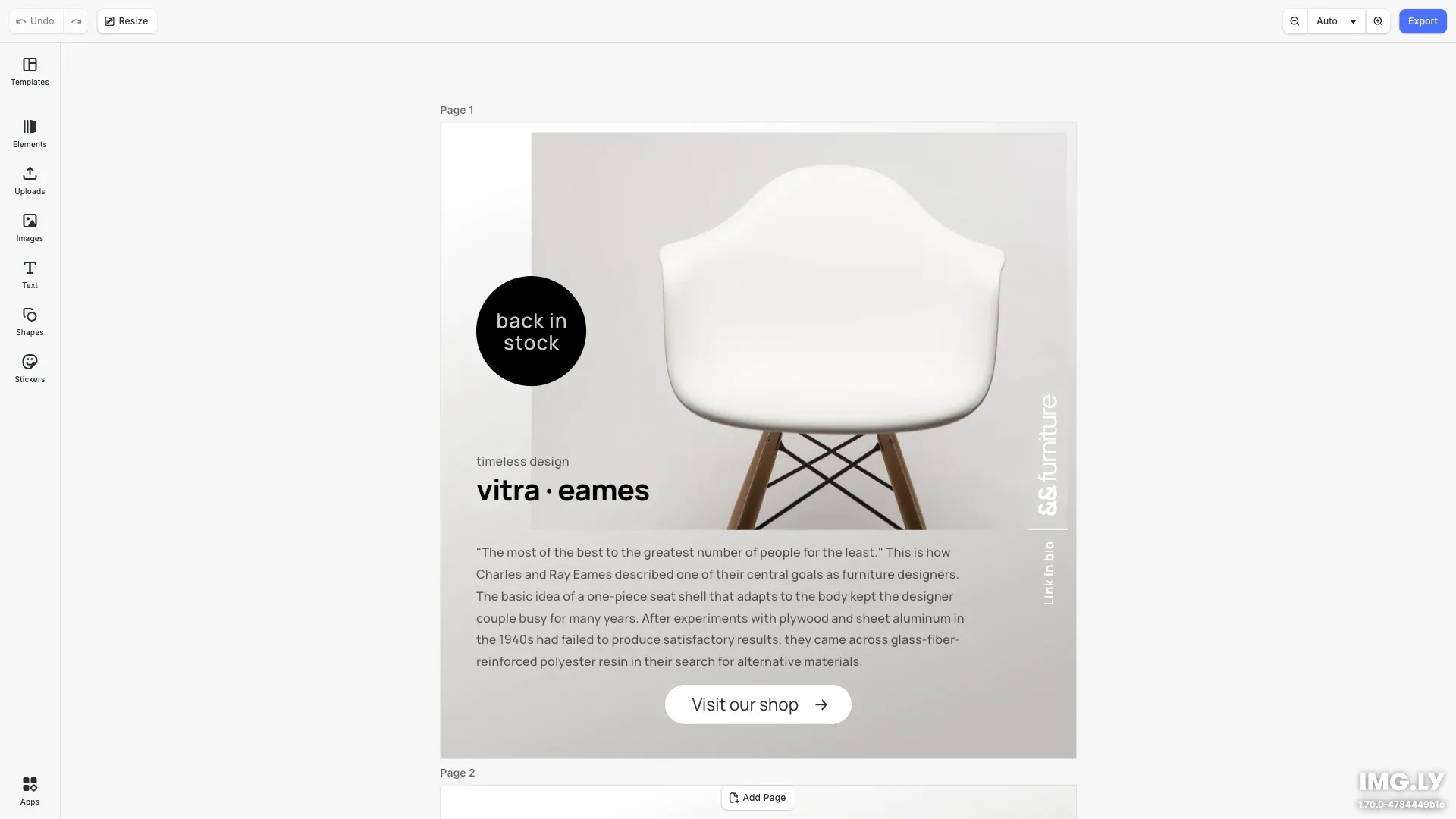 Print-Ready PDF Editor starter kit showing the PDF export interface