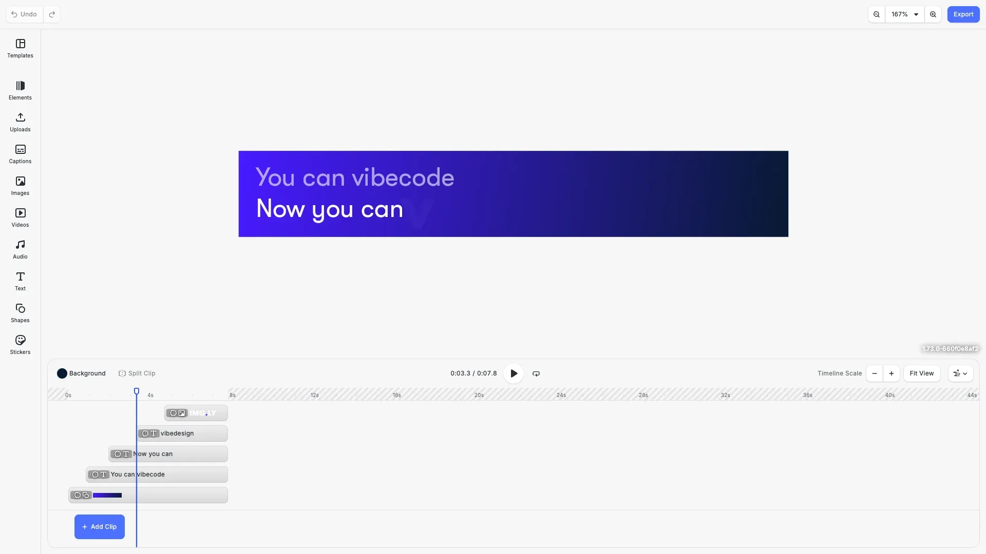 HTML5 Ads Exporter starter kit showing a professional design editing interface