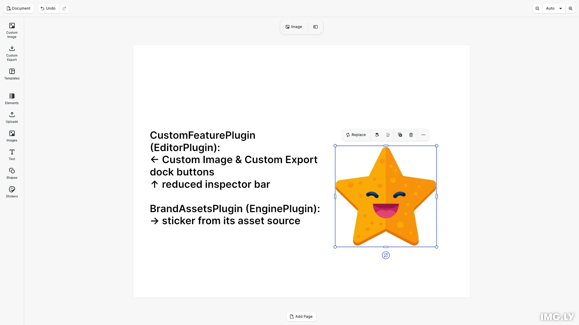 Custom feature plugin button in the editor dock