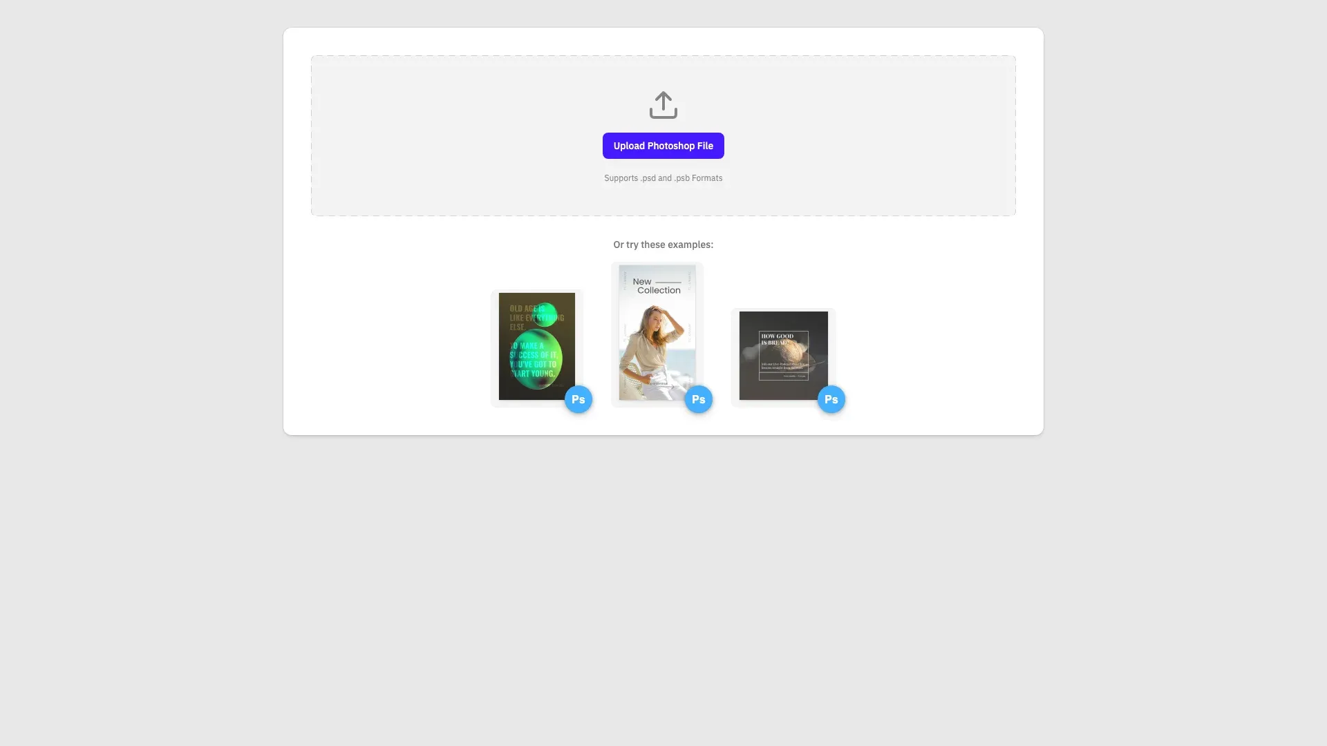Photoshop Template Import preview