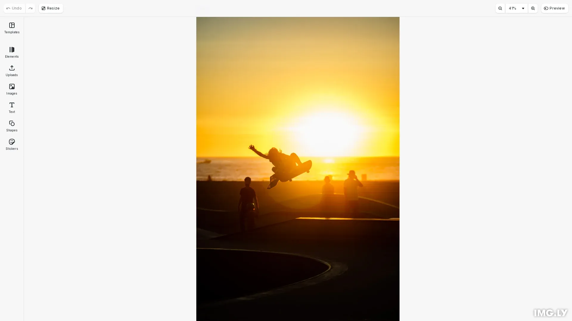 Create From Image example showing an image loaded into CE.SDK ready for editing
