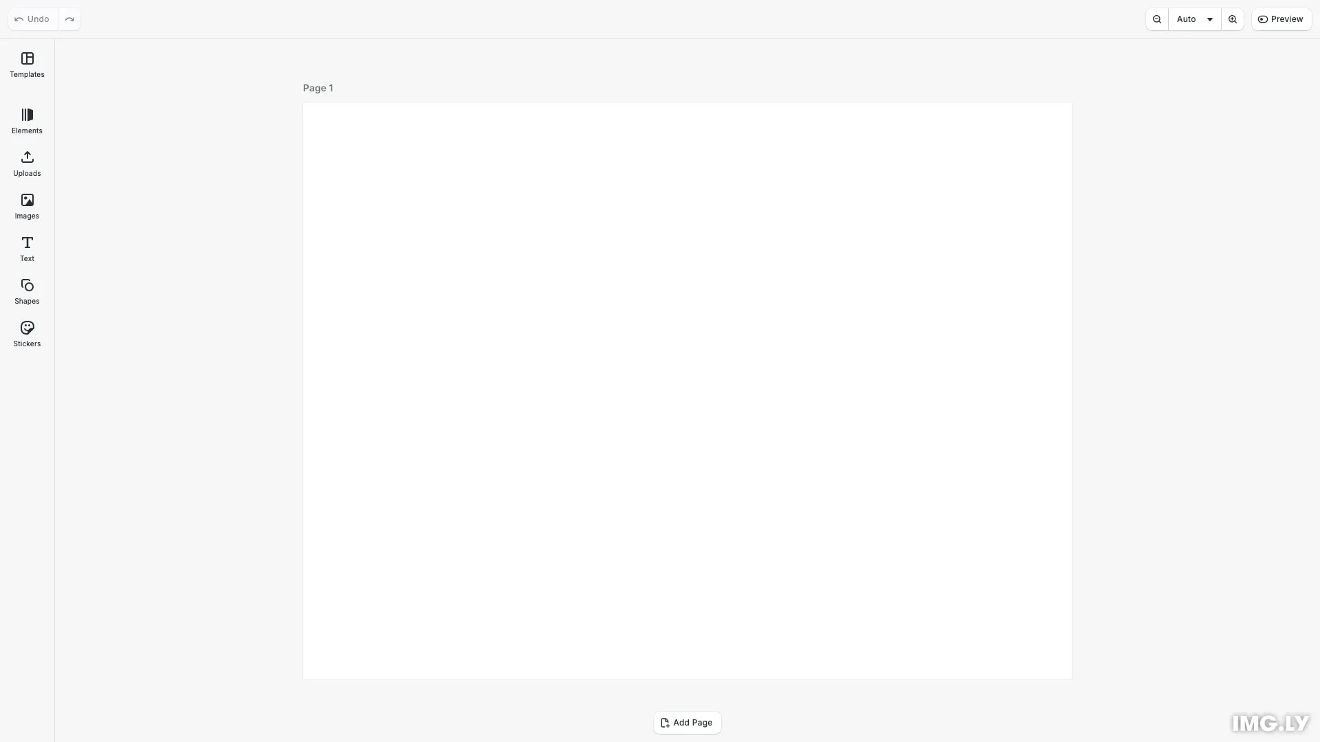 Start With Blank Canvas example showing an empty page in the editor