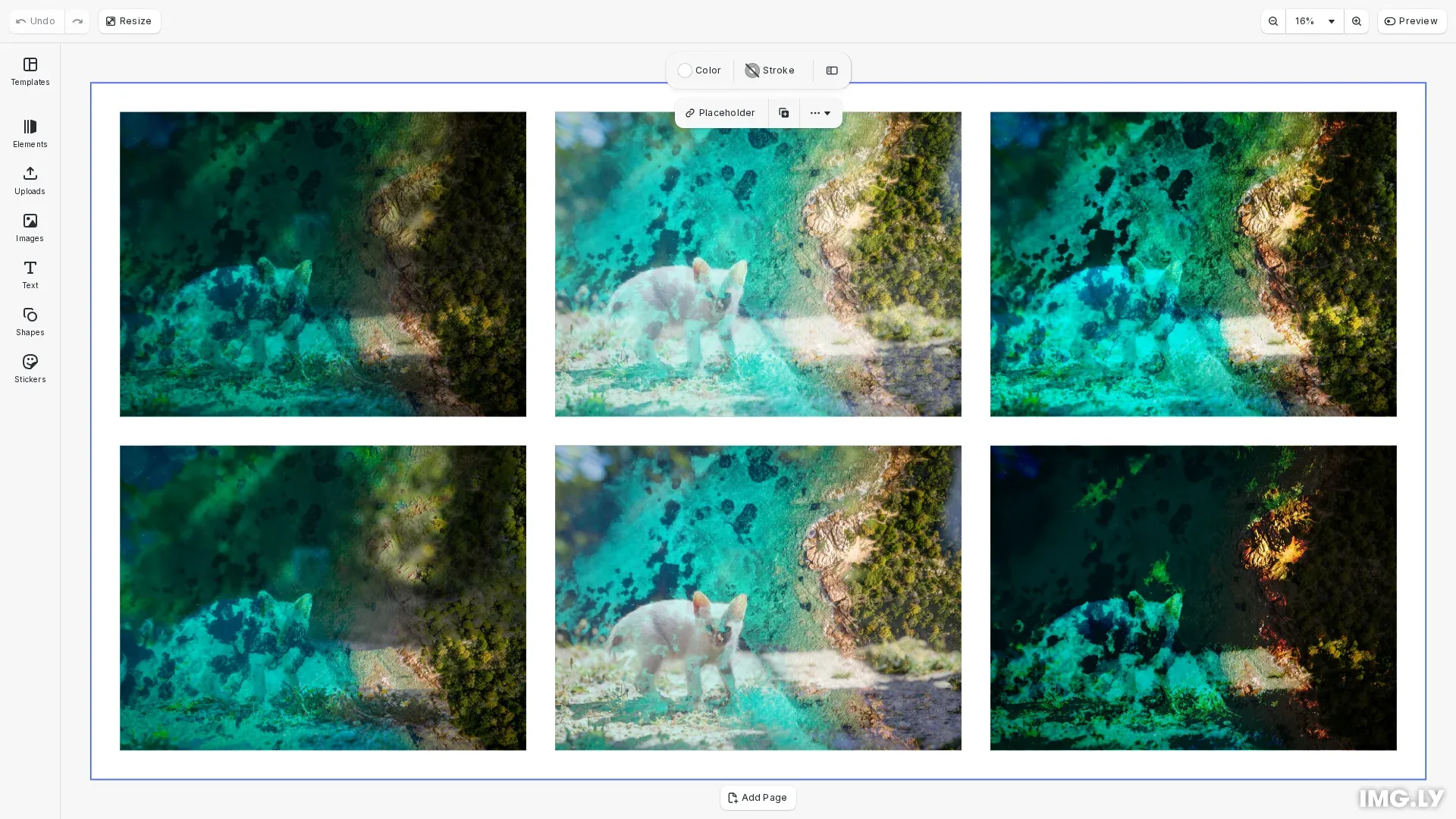 Blend Modes example showing layered images with blend effects applied