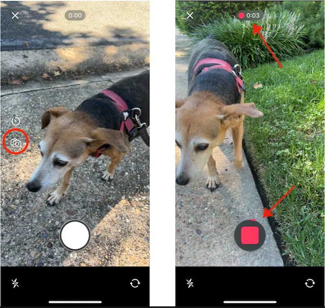 Camera with default colors and no limits on duration or mode