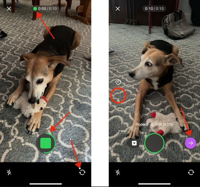Camera with configuration applied