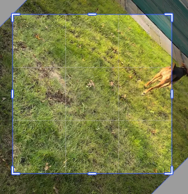 Video crop rotated by pi/4 or 45 degrees