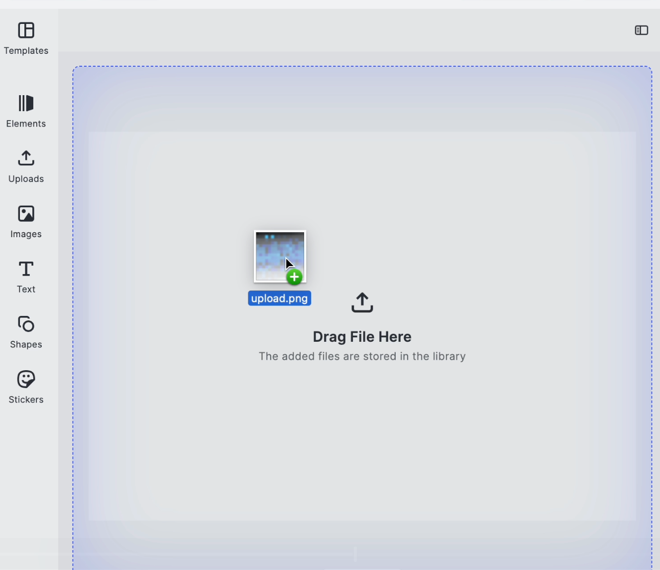 Drag-and-drop target on canvas